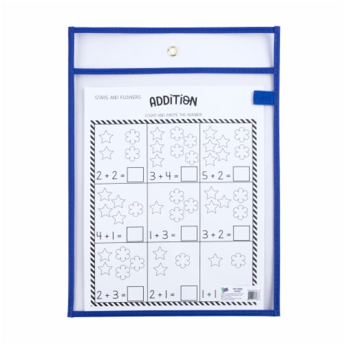 OfficeWorks Clear Folder - Blue Outline Perspective: front