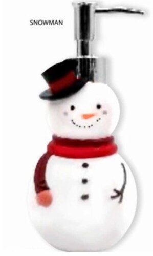 Holiday Home Snowman Soap Pump Perspective: front