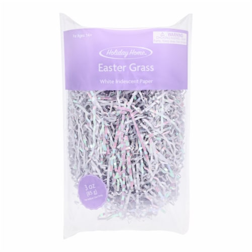 Holiday Home® Easter Paper Grass - Iridescent White Perspective: front