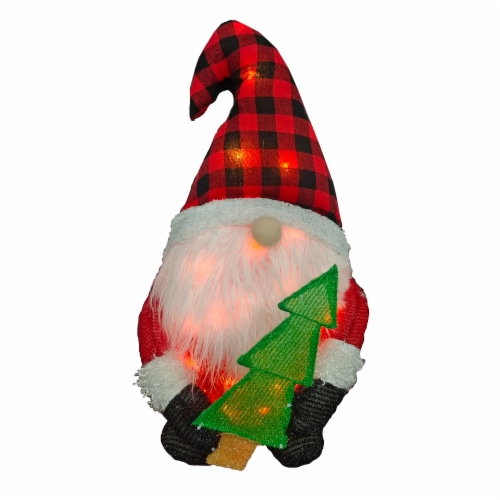 Holiday Home LED 3D Outdoor Gnome with Tree Perspective: front