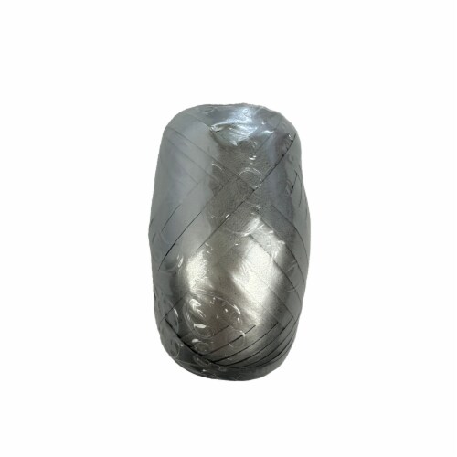 Holiday Home Silver Matte Metallic Keg Curl Christmas Christmas Ribbon Perspective: front