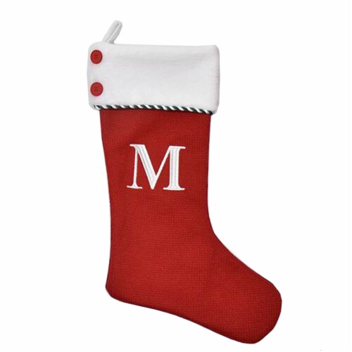 Wondershop Holiday Christmas Stocking Knit Red Monogram Letter S Measures 20