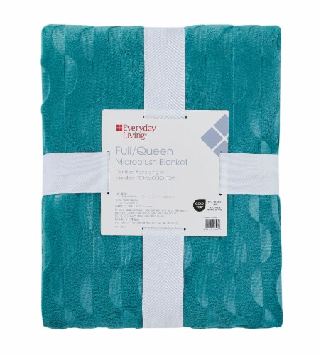 Everyday Living Full / Queen Microplush Blanket - Teal Perspective: front