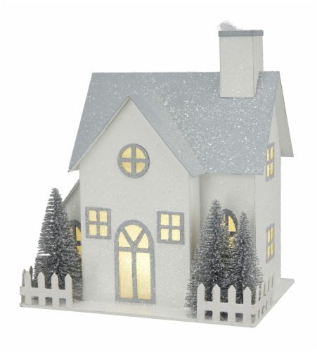 Holiday Home 9 in LED Paper House White Perspective: front