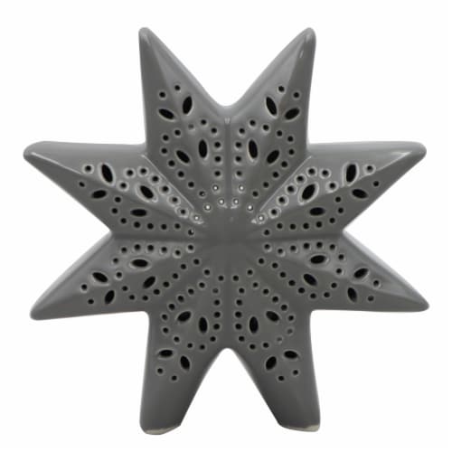Holiday Home LED Ceramic Snowflake - Gray Perspective: front