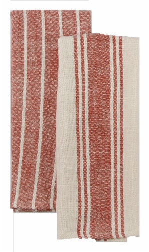 Dash of That Natural Stubbed Kitchen Towels - Terracotta Perspective: front