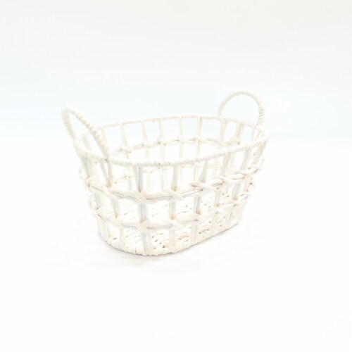 HD Designs Small Oval Woven Paper Rope Basket Perspective: front