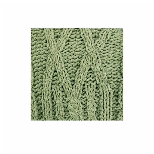 HD Designs Chunky Knir Chenille 50x60 Throw - Green Perspective: front