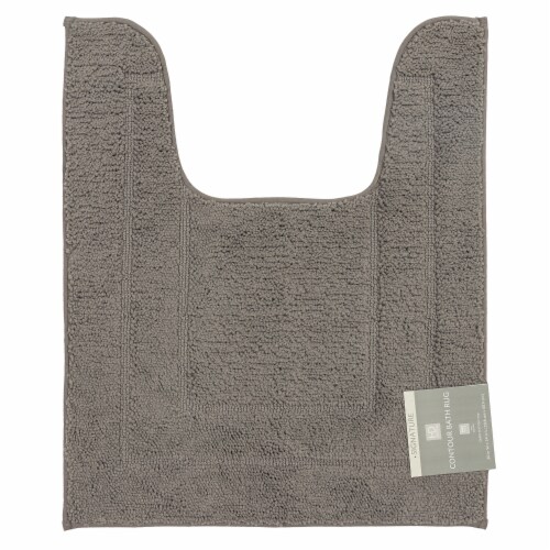 HD Designs Signature Contour Bath Mat - Excalibur Gray Perspective: front