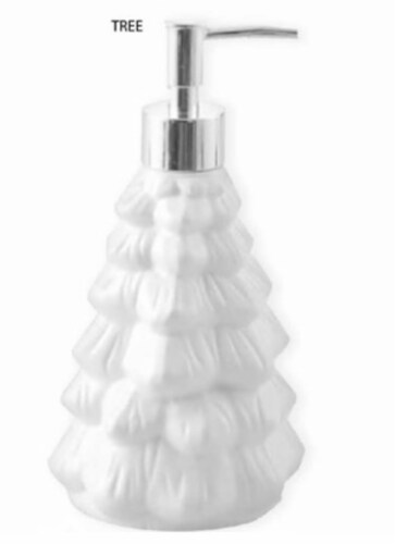 Holiday Home Ceramic Tree Soap Pump Perspective: front