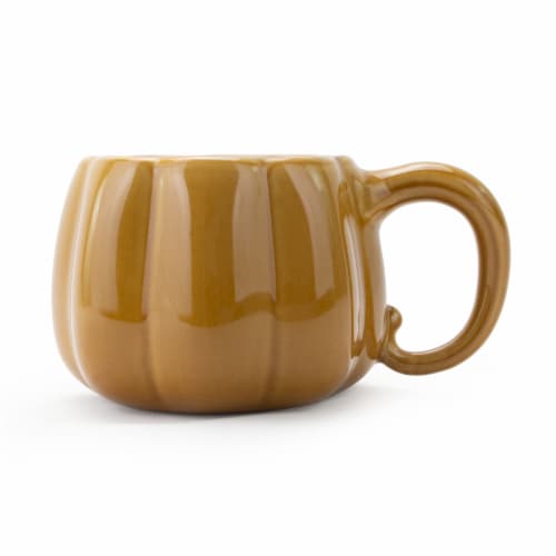 Holiday Home Pumpkin Mug Honey Yellow Perspective: front