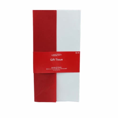 Holiday Home Solid Red / White Gift Tissue Perspective: front