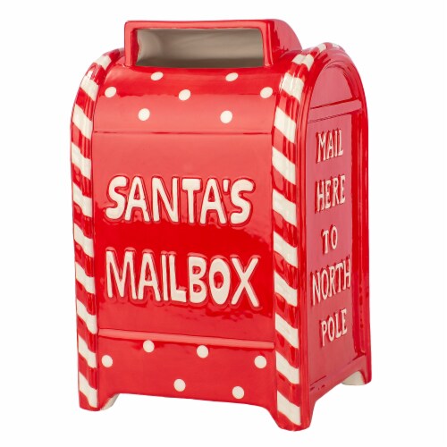 Holiday Home 10.2 in Ceramic Santas Mailbox Perspective: front