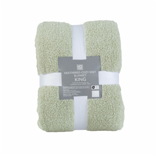 HD Designs® Heathered Cozy Knit Blanket - Green Perspective: front