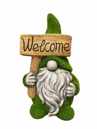 HD Designs Outdoors Mossey Gnome Welcome Sign Garden Decor Perspective: front