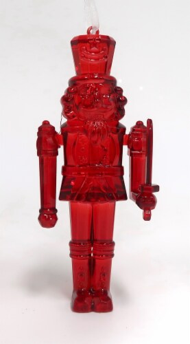 Holiday Home Red Translucent Soldier Ornament Perspective: front