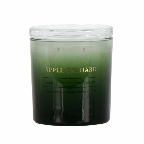 Holiday Home Glass Candle Apple Orchard Perspective: front