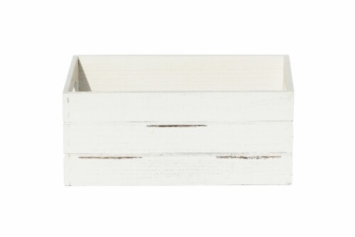 HD Designs Large Rectangular Wood Box - White Perspective: front