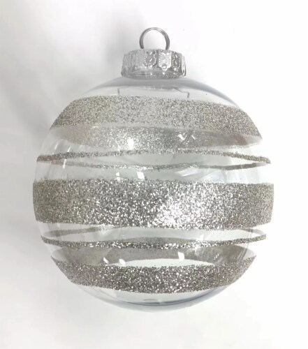 Holiday Home Clear Glitter Champagne Ornament Perspective: front