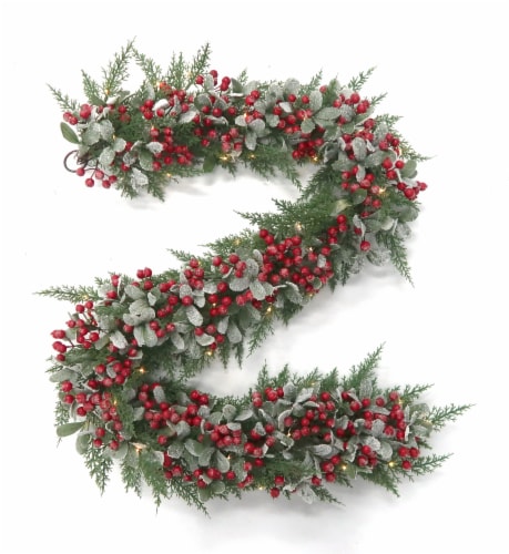 Holiday Home LED Berries Garland Perspective: front