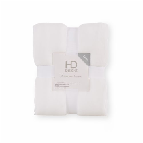 HD Designs® Plush Blanket - White Perspective: front