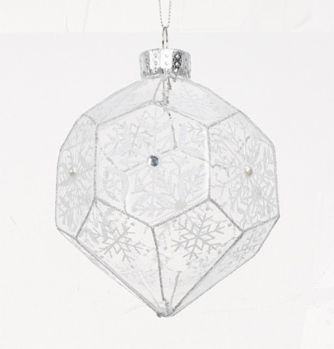 Holiday Home Clear Onion Shaped Ornament Perspective: front