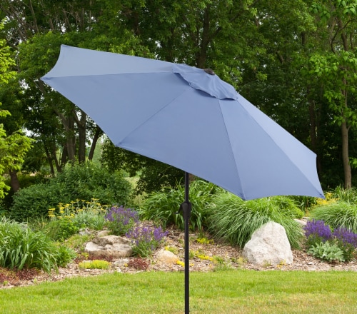 HD Designs Patio Umbrella - Blue Perspective: front