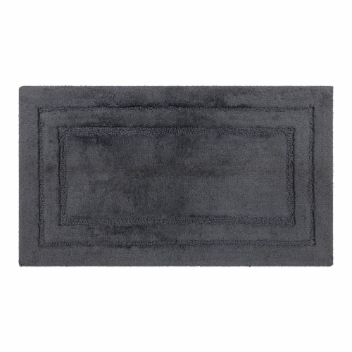 Modavari Turkish Bath Mat - Gray Pinstripe Perspective: front