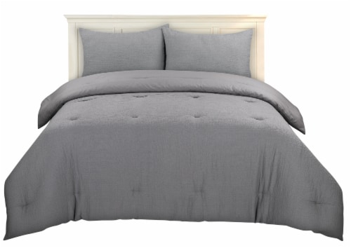 Modavari Home Fashions King Comforter Grey Perspective: front
