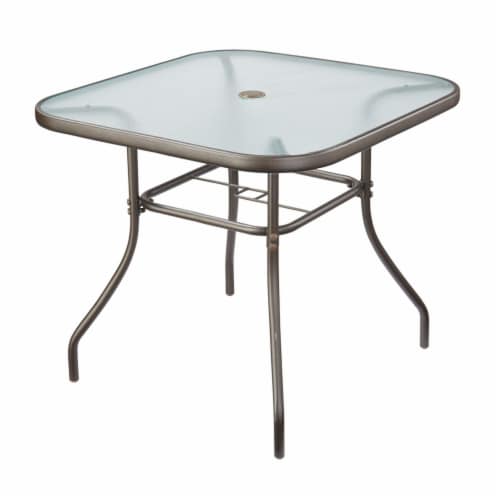 HD Designs Outdoors Square Glass Top Dining Table Perspective: front