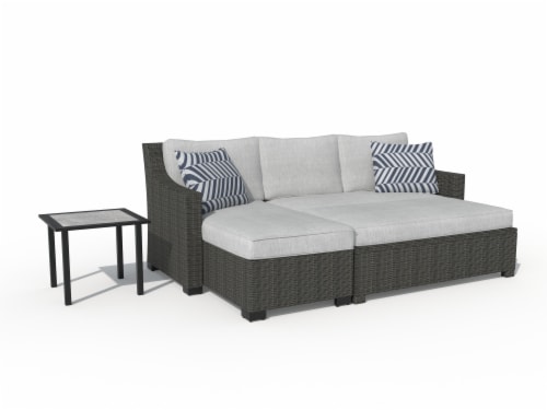 HD Designs Outdoors Inaya Wicker Deep Seating Set Perspective: front