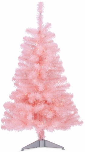 Holiday Home LED Tinsel Tree - Pink Perspective: front