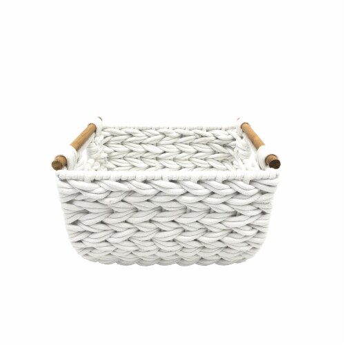 HD Designs Rectangular Woven Cotton Rope Basket Perspective: front