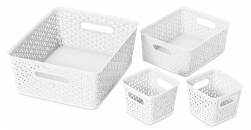 Everyday Living Resin Form Totes White 4 pc Fred Meyer
