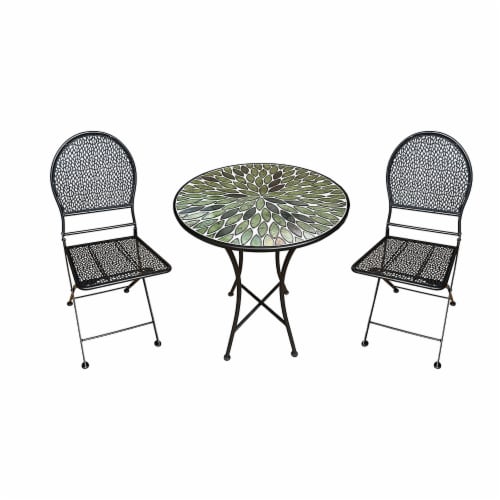 HD Designs Outdoors Bistro Set - Green Tile Perspective: front