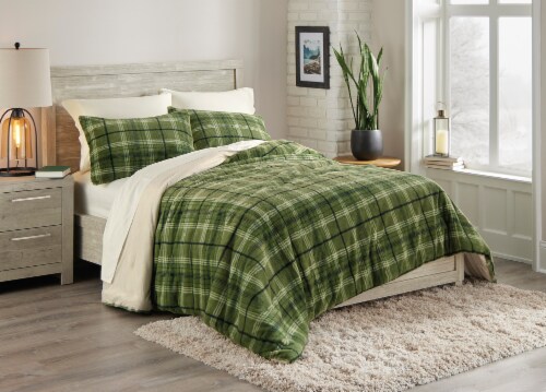 HD Desgins Comforter Set F/Q Ridge Plaid- Green Perspective: front