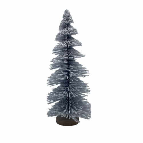 Holiday Home Spiral Flocked Bottle Brush Tree - Blue Perspective: front