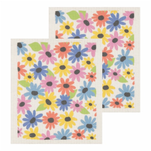 HD Designs Outdoors Summer Daisy Swedish Sponge Cloths Perspective: front