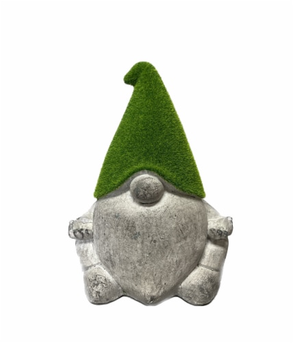HD Designs Outdoors Moss Gnome Meditating Garden Decor Perspective: front