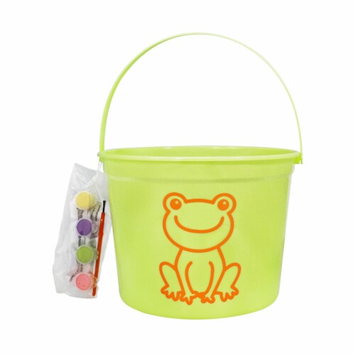 Holiday Home DIY Frog Easter Bucket Perspective: front