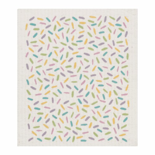 Holiday Home Bright White Sprinkles Swedish Dishcloth Perspective: front
