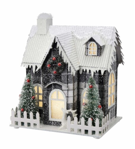 Holiday Home Paper House & Deer Christmas Décor Perspective: front