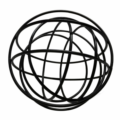 HD Designs 5.5in Iron Sphere Décor - Black Perspective: front