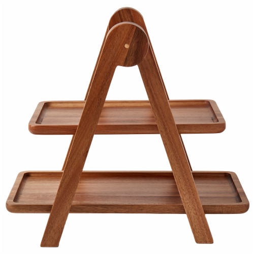 SDS for HD Designs 2 Tier Acacia Woods Serving Tray Perspective: front