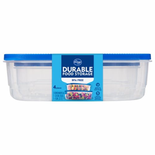Kroger® BPA-Free Durable Plastic Food Storage Container With Lid Set - 2 pack 16 & 29 cup Perspective: front