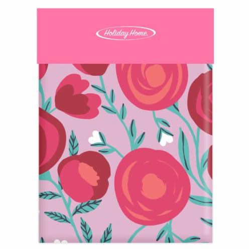 Holiday Home Valentine's Roses Vinyl Tablecloth Perspective: front