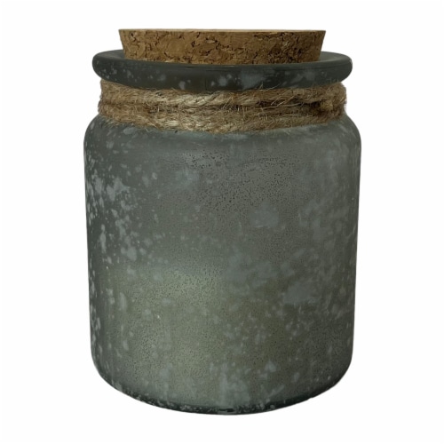 HD Designs Glass Sea Salt Citronella Candle - Grey Perspective: front