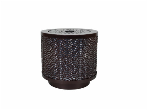 HD Designs Outdoors Metal Wave Water Fountain with LED Lights Perspective: front