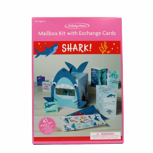 Holiday Home® Valentine Card Shark Mailbox Kit Perspective: front