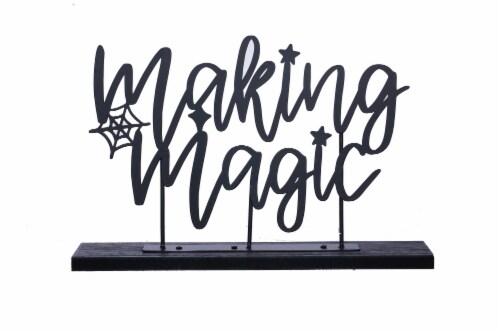 Holiday Home Making Magic Tabletop Sign Halloween Decor Perspective: front